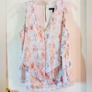 White House Black Market Sleeveless Overlay‎ Top sz.Large